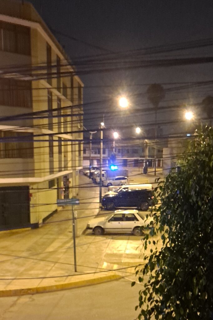 Photo of our street in Surco at night