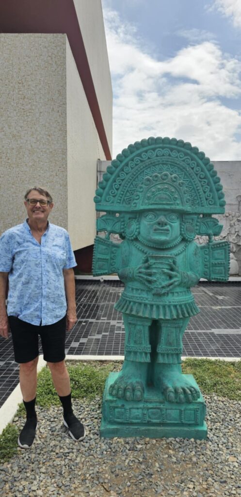 Photo of me in front of the Museo Bruning in Lambayeque
