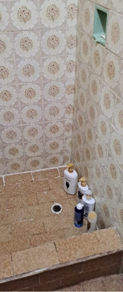 Photo of the shower stall in our apartment
